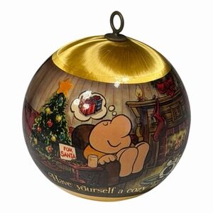 ZIGGY Have Yourself a Merry Little Christmas Silk Gold ball Ornament